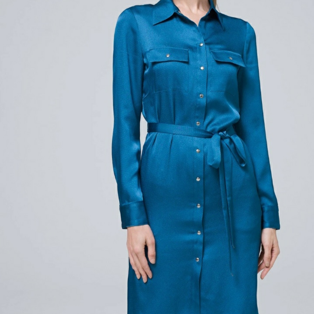⚠️SOLD ⚠️ Charmeuse Shirt Dress